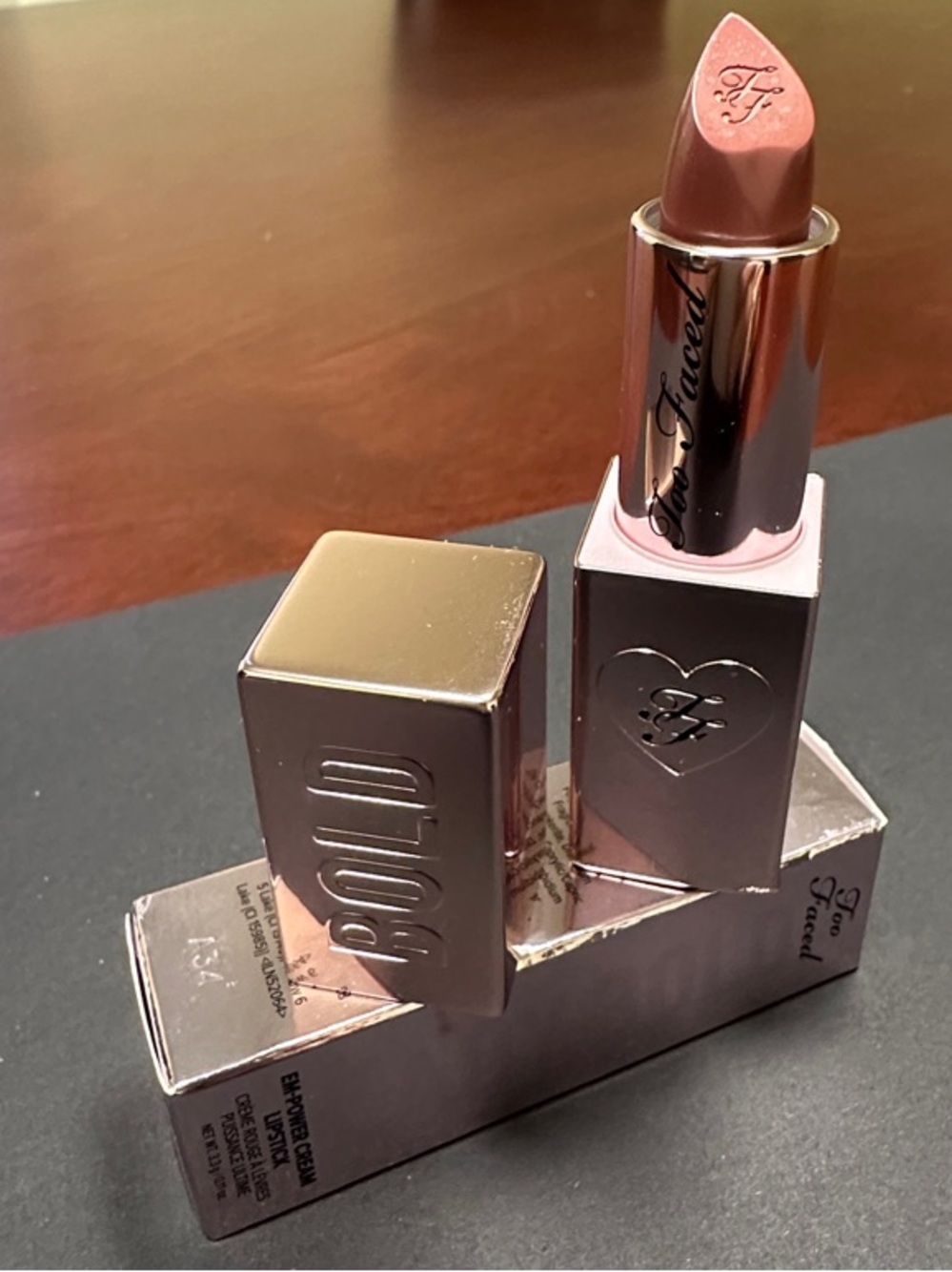 Too Faced - LADY BOLD EM-POWER Cream Lipstick - in Committed NIB